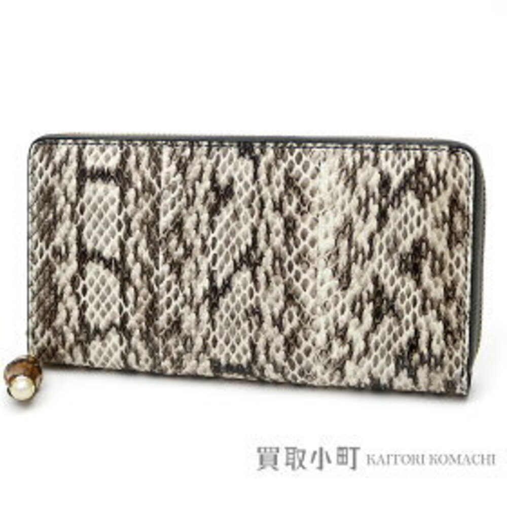 Gucci Nymphaea Python Zip Around Wallet Snake Lea… - image 1
